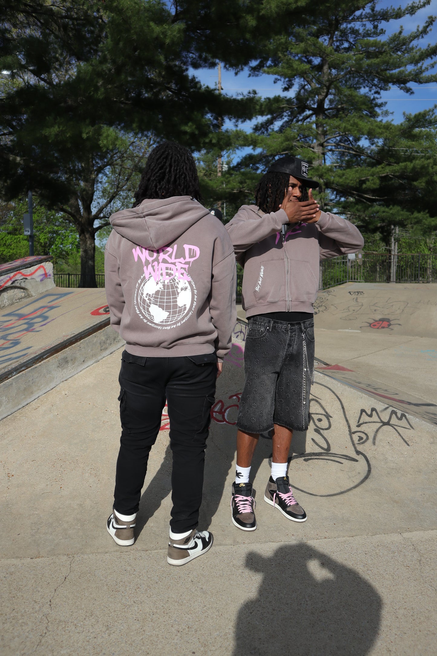 Brown & Pink By Any Means Zip-Up Jacket
