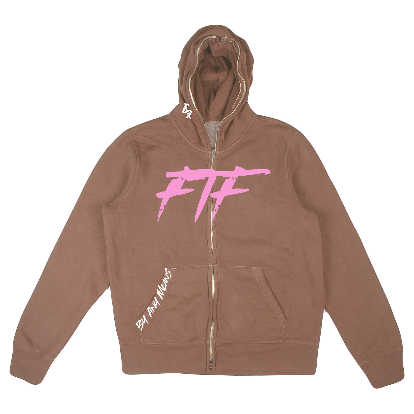 Brown & Pink By Any Means Zip-Up Jacket