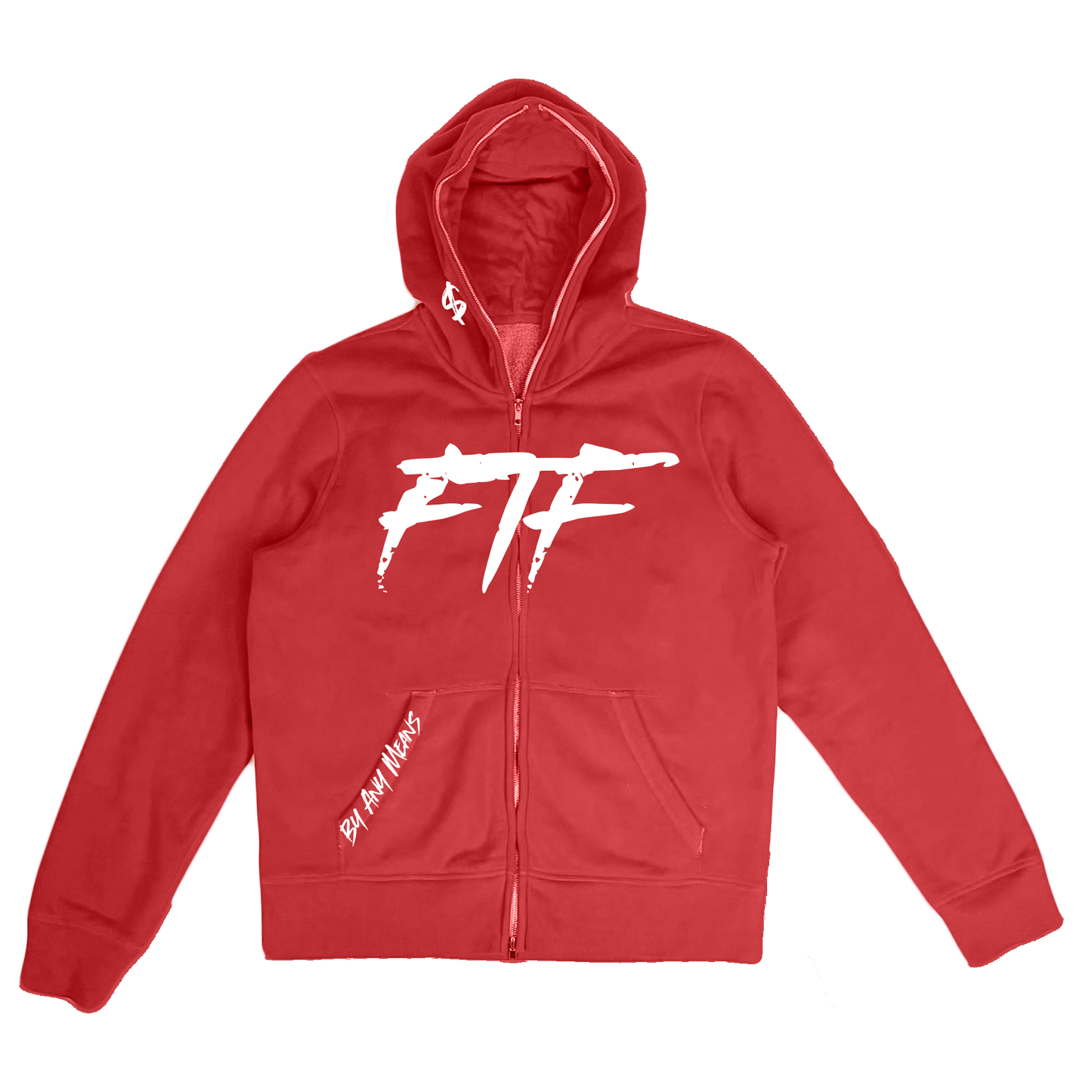 Red & White By Any Means Zip-up Jacket