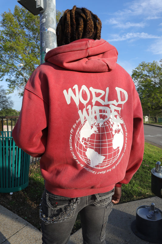 Red & White By Any Means Zip-up Jacket