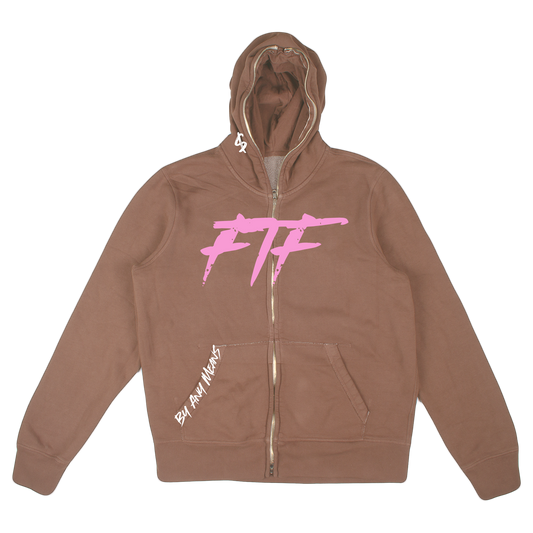 Brown & Pink By Any Means Zip-Up Jacket