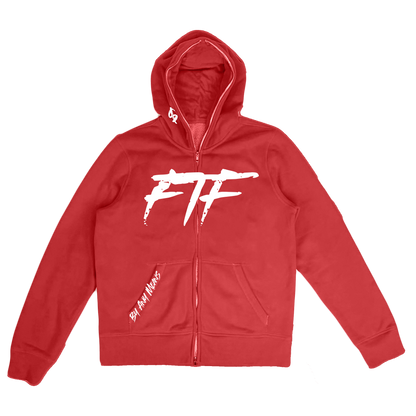 Red & White By Any Means Zip-up Jacket