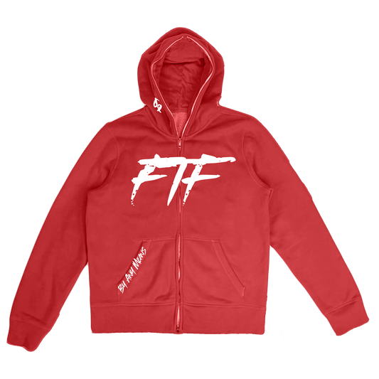 Red & White By Any Means Zip-up Jacket
